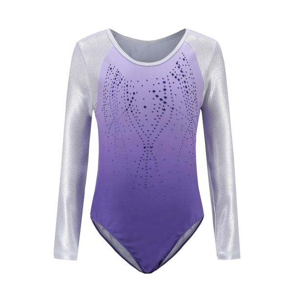 

children's ballet gymnastics suit dance practice clothes dance clothes girls long sleeve diamond pattern body suit new