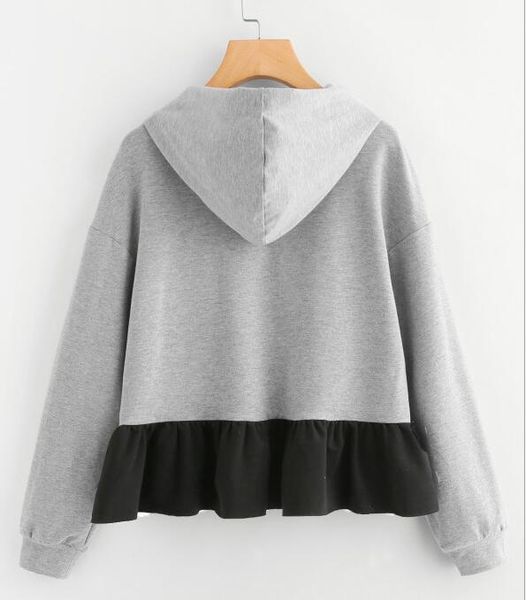 

new autumn casual winter sweatshirts vintage grey women coats womens o-neck hoodies pullover dropshipping roupas femininas, Black