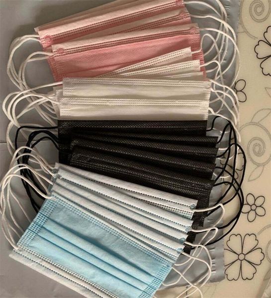

на складе высокого качества non woven одноразовая маска для лица 3 слоя маски против ушной пыли face бесплатная доставка маска для лица черн