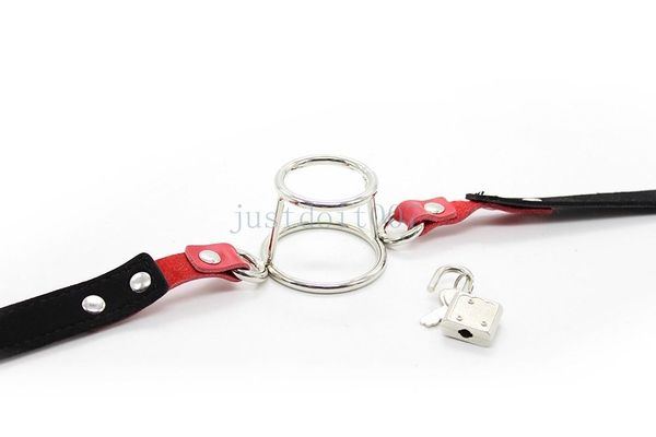 

stainless metal gag double ring head oral mouth couples steel o plug #r45 restraint hmglc