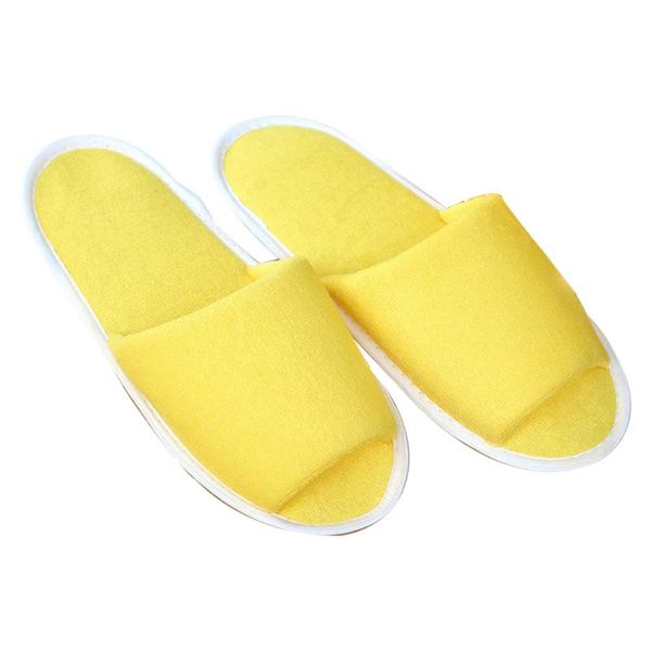 

men women non disposable foldable spa house indoor l with storage bag soft breathable solid guest portable travel slippers, Black