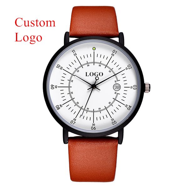 

cl019 custom oem logo watch brand your own watches design genuine leather japan movement men watch male relojes, Slivery;brown