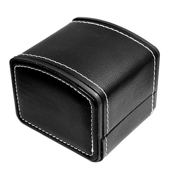 

2018 fashion watch box faux leather square jewelry watch case display gift box with pillow cushion watchs holder hard gift boxes, Black;blue