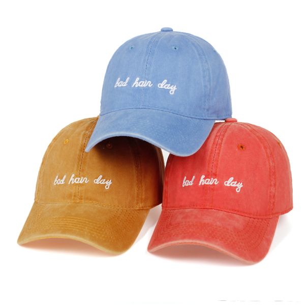 

2019 new bad hair day letter embroidery dad hat men and women cotton fashion baseball cap outdoor casual motion hats golf caps, Black;white