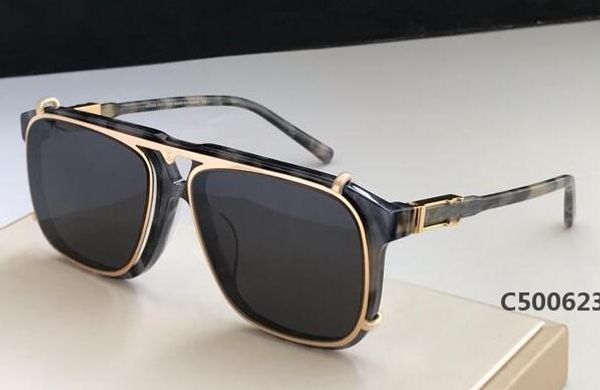 

the latest selling popular fashion mens designer sunglasses square luxury plate metal combination frame uv400 lens with box, White;black