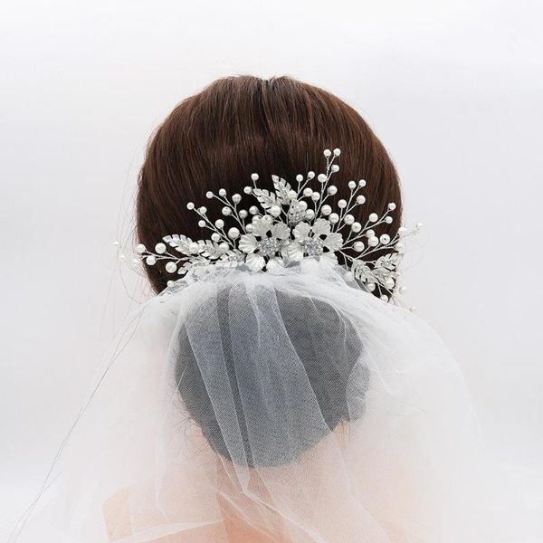 

rhinestone flower leaf bridal hair comb for girls crystal hair ornaments jewelry wedding accessories