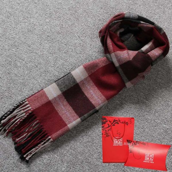 

2020 korean wool middle-aged men thick warm winter scarves ms, Blue;gray