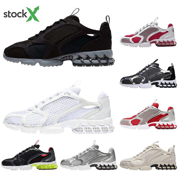 

with socks zoom spiridon caged 2 running shoes for men women fossil cool grey fashion luxury designer casual sports sneakers mens trainer, White;red