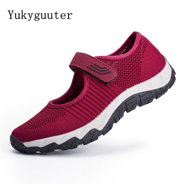 

woman sports running shoes flats non-slip outdoor summer breathable shoes lightweight athletic mesh sneakers hook & loop walking