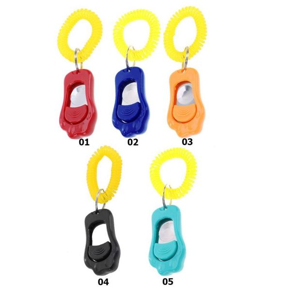 

pet cat dog training clicker plastic adjustable wrist strap sound key chain