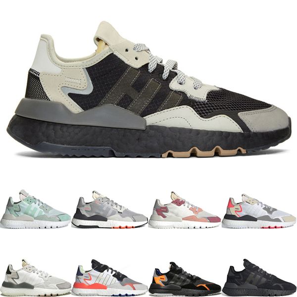 

wholesale reflective nite jogger shoes women mens running shoes core black white trace pink ice mint breathable mens sports sneakers 5.5-11