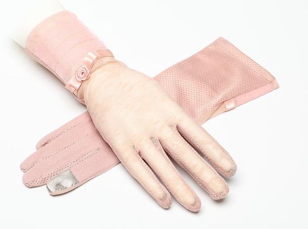 

fashion fashion sunscreen lace thin touch screen gloves lady mid-long summer driving outdoor electric bicycle ride breathable and slippery, Blue;gray