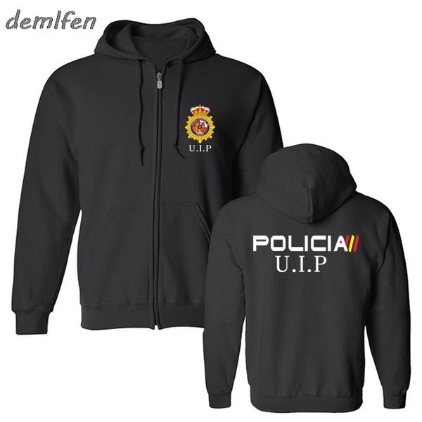 

espana policia spain national espana policia anti riot swat geo goes special forces men hoodie jacket sweatshirt, Black