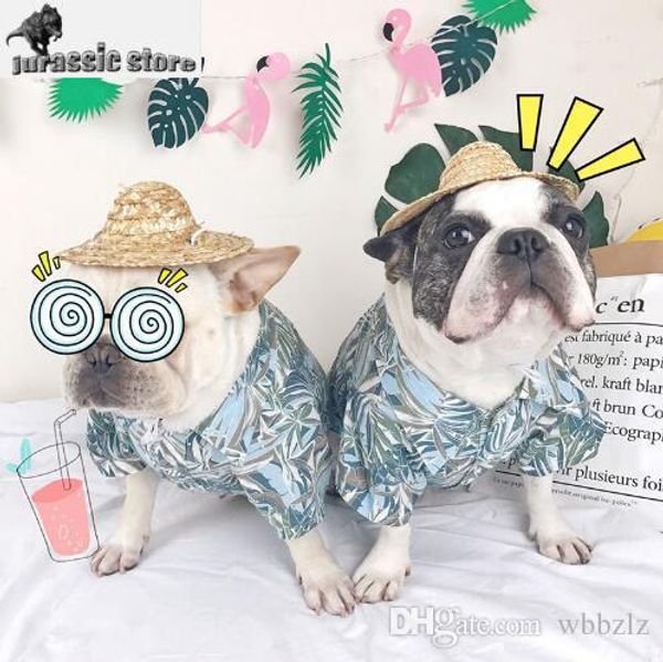 

2019 лето гавайи стиль чихуахуа, йорки, мопсы рубашка принт собака одежда для маленьких средних собак и кошек