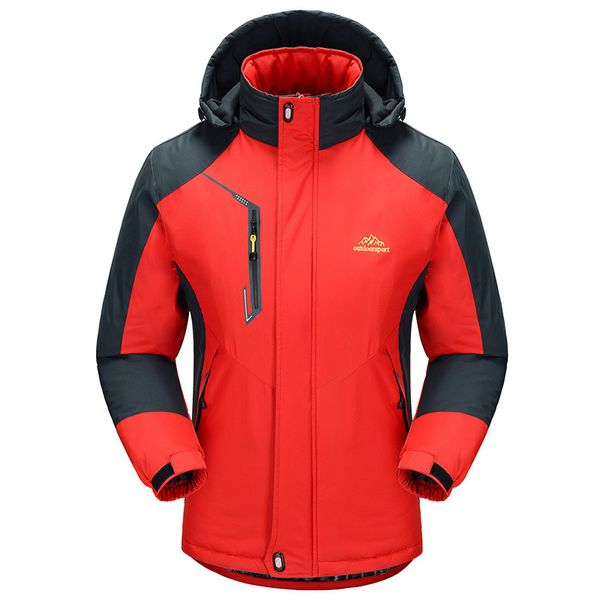 

2019 autumn new product plus velvet thickening jacket plus cotton men's one-piece hooded windbreaker outdoor clothing size -5xl, Tan;black