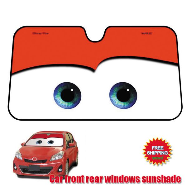 

130x70cm car sunshade red sun shade windshield visor cover front rear window uv protection shield film reflective car styling