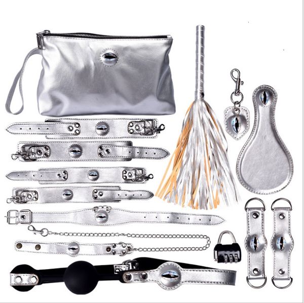 

2019 collar luxury game uality flirt restraint kit set cuff bondage toy pu whip uokvk