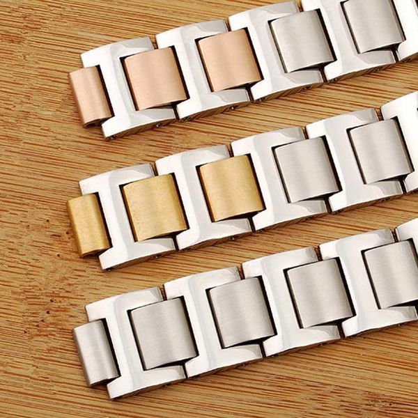 

14mm 18mm 20mm stainless steel watchband watch band strap wrist bracelet silver rose gold, Black;brown