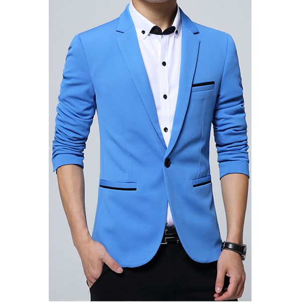 

men's suits & blazers customized fashion slim suit jacket casual solid color business formal, White;black
