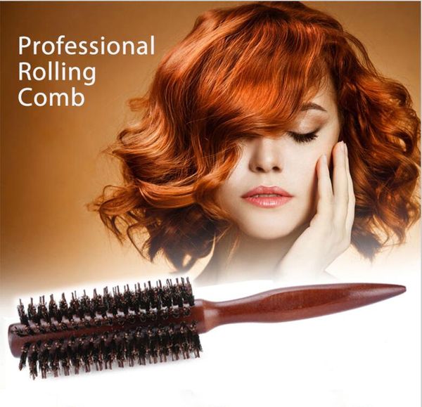 Portable Hair Brush Comb Round Anti Static Curly Brush Natural