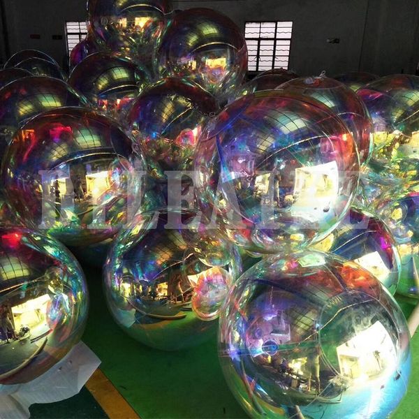 

fancy design 2m-3m diameter inflatable mirror ball / sealed silver mirror balloon toy / outdoor ball item decoration show