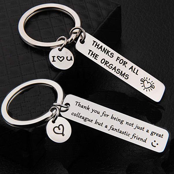 

luxury Custom Keyring Engraved Key Ring Couple Stainless Steel Best Friends Keychain for Women Men Dad Mom Gift Family Jewelry