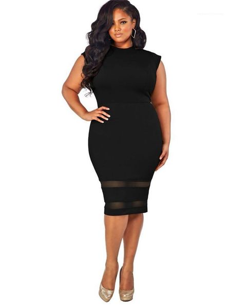 

dresses sleeveless o-neck dress skinny designer panelled net yarn lady female clothing plus size summer, Black;gray
