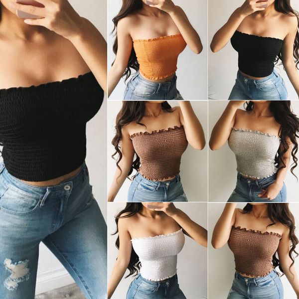 

женская мода майка дамы топы мода sexy summer тощий рукавов crop топы backless vest холтер топы короткие твердая camis, White