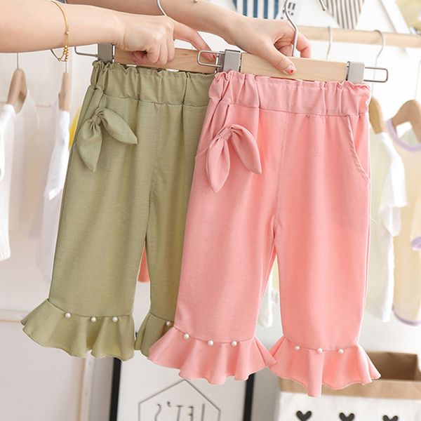 

kids designer clothes girls 2020 thin pants outside children's wear casual pants baby foreign style trumpet pants summer fashion, Black