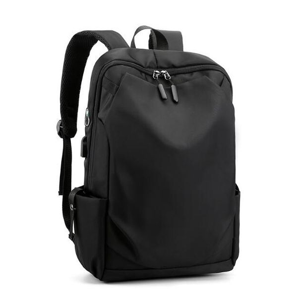 

man backpack plain large capacity travel bag schoolbag usb backpacks outdoor travel