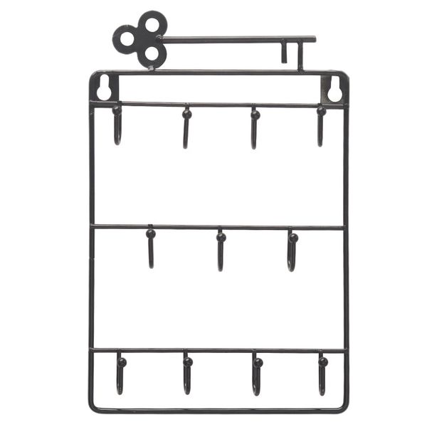 

botique-iron wall mounted hooks 11 hangers decorative key holder coat hat rack home decor storage organizer key holder wall