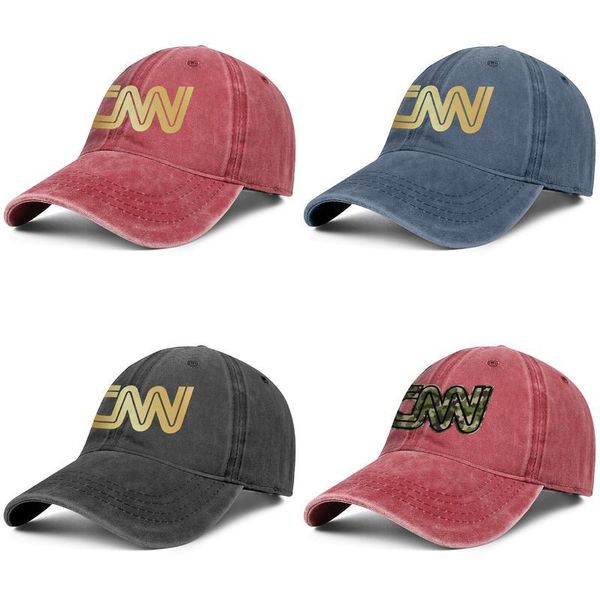 

cnn cable news network flash gold fashion baseball cap cricket custom adjustable vintage hat cute denim camouflage plaid printing, Blue;gray