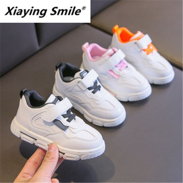 

xiaying smile new spring small white shoes boys' sports shoes running casual magic stick children's father 922, Black;red