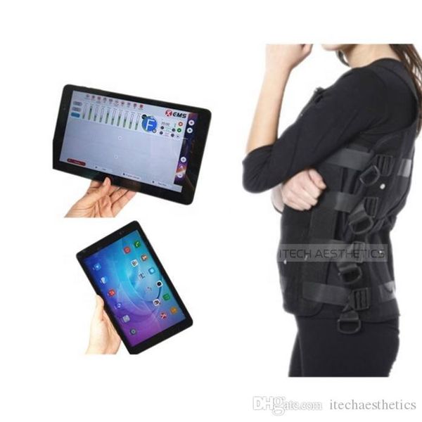 stimolatore muscolare russo wireless cintura addominale dispositivo di bellezza ems pacchetto ems con 1 tablet, 1 ricevitore, 1 tuta, 1 biancheria intima