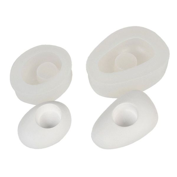 2019 Oval Shape Silicone Concrete Candlestick Mould Cement