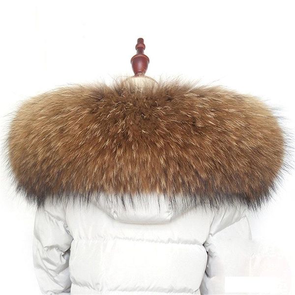 

winter warm fur collar scarf real raccoon luxury 100% natural fur scarf fashion shawl warm coat coat accessories l10