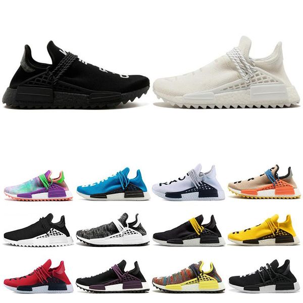 

new human race hu trail pharrell williams men running shoes nerd black cream orange red mens trainer women designer sports runner sneakers