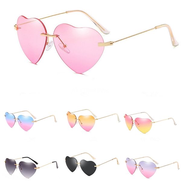 

fashion women exaggeration tears heart-shaped sunglasee rimless sunglass anti-uv spectacles eyeglasses adumbral goggle sunglass a++ #76925, White;black