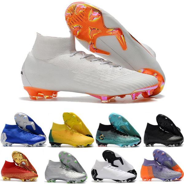 

Mens Mercurial Superfly VI 360 Elite FG Fly Knit Men Cr7 Soccer Football Shoes Cleats Crampons Designer Sneakers Trainers Shoes Size 39-46