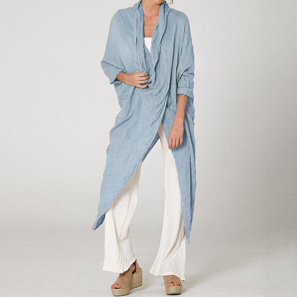 

women blouse bluzki damskie plus size irregular casual linen long sleeve crew neck blouse fashion chemisier femme woman blouses, White