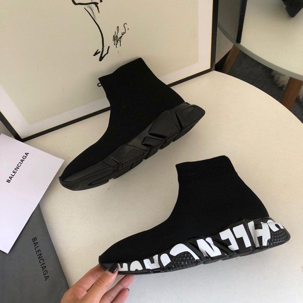 

sock shoes men and women high 2019 autumn fashion men's shoes new elastic trend sports casual shoes tide men martin boots 6999, Black