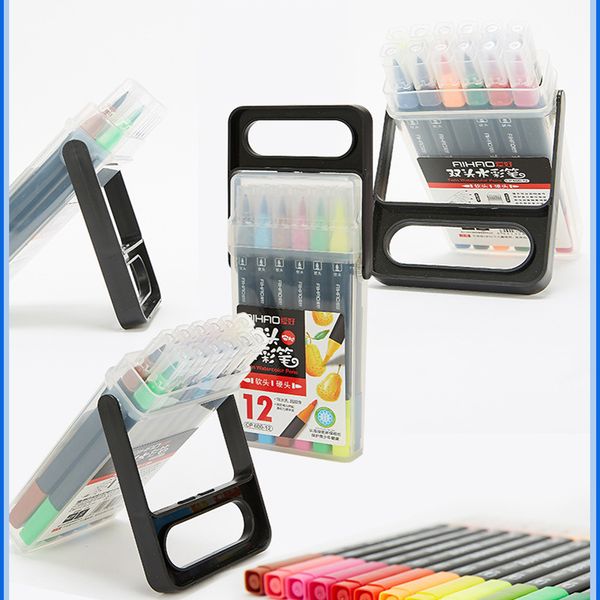 

soft hard double-headed mark pen art supplies colorful waterproof pen brush drawing markers colorful waterproof