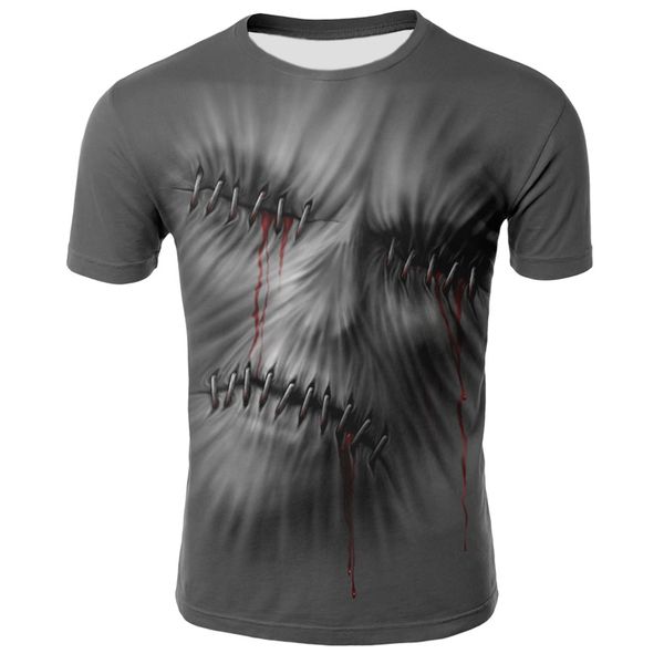 

summer men t-shirts casual o-neck short sleeve tee hip hop style clothes fashion streetwear skull 3d t shirt male, White;black