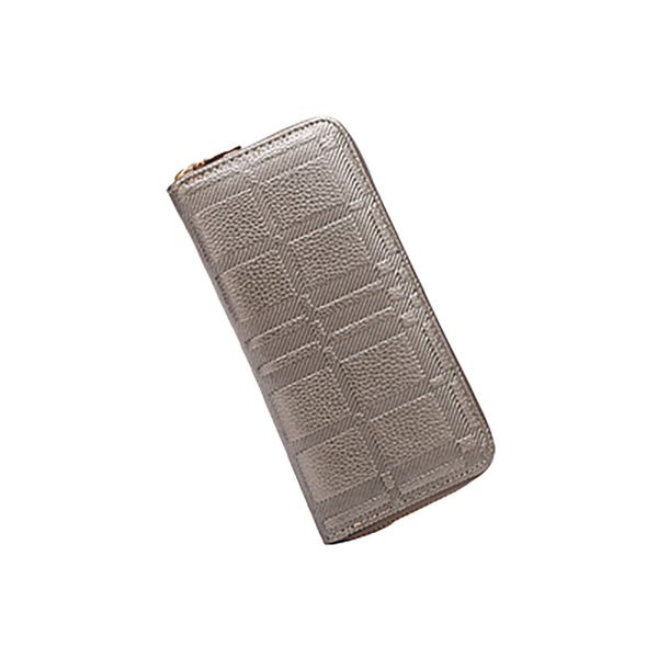 

ishowtienda women retro lattice long wallet solid color fashion coin purse card holders trend summer women handbag bolso mujer, Red;black