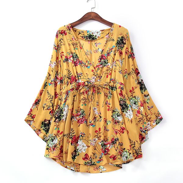 

summer vintage womens ruffles dress women bohemia mini dresses v-neck printed trumpet sleeve vestidos verano 2018 dress, Black;gray