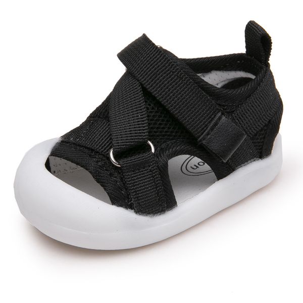 

sandals cozulma baby girls cut-outs strap beach kids boys summer shoes 2021 children soft bottom size 15-25, Black;red
