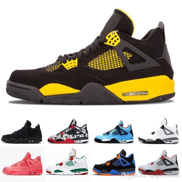 

with box wholesale 4 white cement bred fire red iv 4s men basketball shoes sneakers sports trainers size 40-47