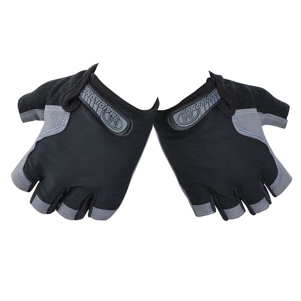 

silicone cycling anti-slip anti-sweat men women half finger gloves breathable anti-shock sports gloves bike bicycle glove d40, Black