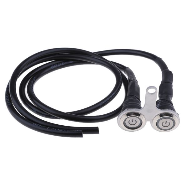 

12v led illuminated on off dual push button switch - aluminum alloy