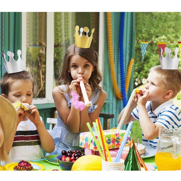 

kids happy birthday paper hats prince princess crown party decoration crown 10 pack